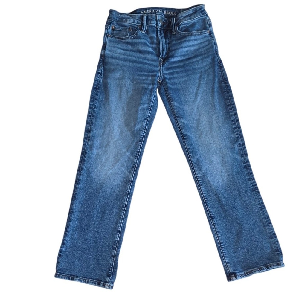 American Eagle Airflex+ Mens Straight Leg Jeans 28x28 Medium Wash Blue Denim